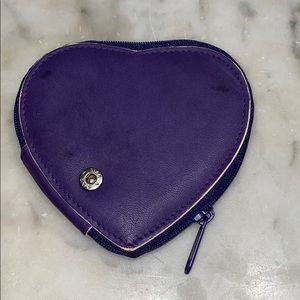 Purple Leather Coin Pouch